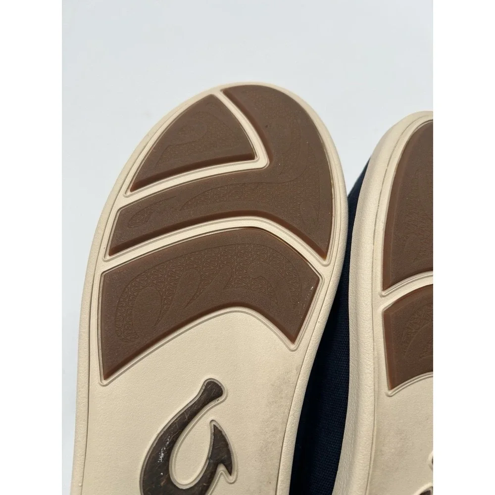 OluKai Manoa Shoes Mens Sz 13 Blue Lace Up Moccasin Boat Deck Canvas Sneaker